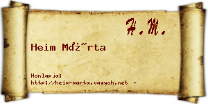Heim Márta névjegykártya